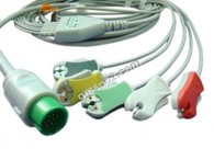 Brug med Spacelab One Piece EKG-kabel med ledninger, 5-leder, IEC, Grabber, Round 17PIN