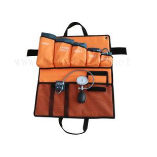 6Sizes Blodtryksmanchet, Med Tryk Displaymåler Og Pvc Trykpære, Orange Portable Packed Bag Kits.