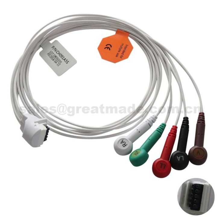Brug sammen med Mortara H3 Holter 5-lead Leadwires