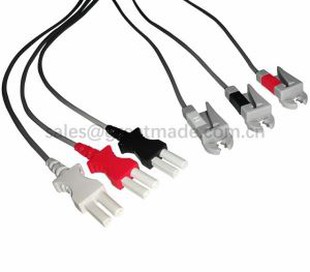 Kompatibel Spacelab Ultraview 90369 Tru-Link Leadwire sæt, 3-bly, AHA, Grabber