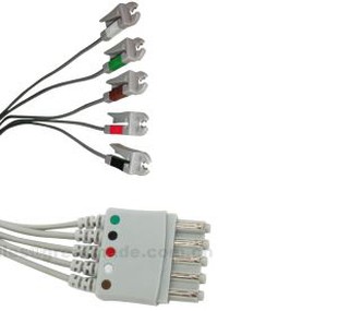 Kompatibel M1968A 5-lead Leadwires, AHA, Grabber