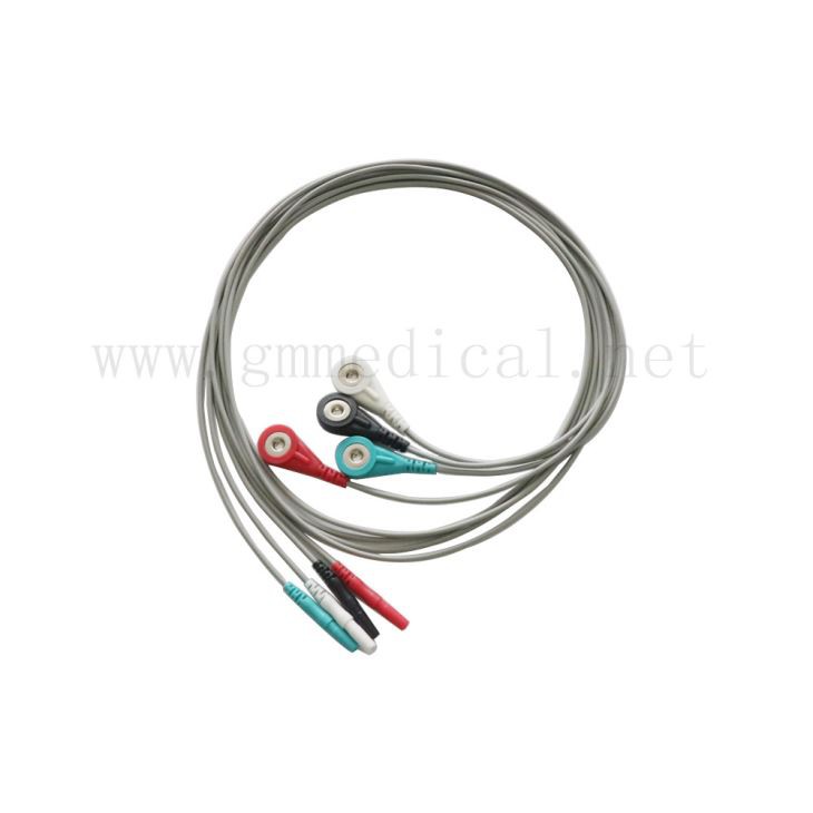 Din Style Holter 4-lead Leadwires, L = 100cm, DIN1.5